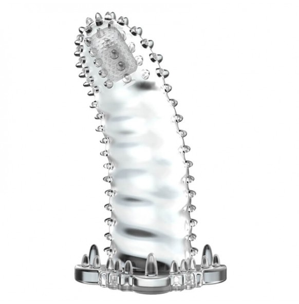 BAILE - BRAVE MAN Head Vibrating Crystal Penis Sleeve (L:14cm - D:4cm) BAILE - BRAVE MAN Head Vibrating Crystal Penis Sleeve (L:14cm - D:4cm)